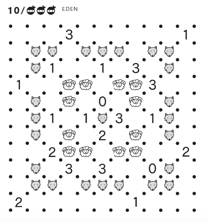 Wolf and Sheep Slitherlink Puzzle 2
